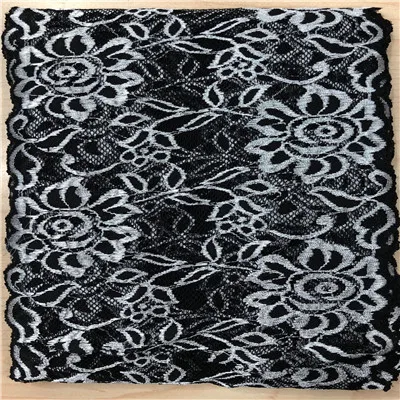 black 1 ярд Роскошные цветы кружева стрейч цветочный нижнее белье, повязка на голову эластичный DIY кружева широкие: 18 см свадебные Композиции и т. Д - Цвет: black