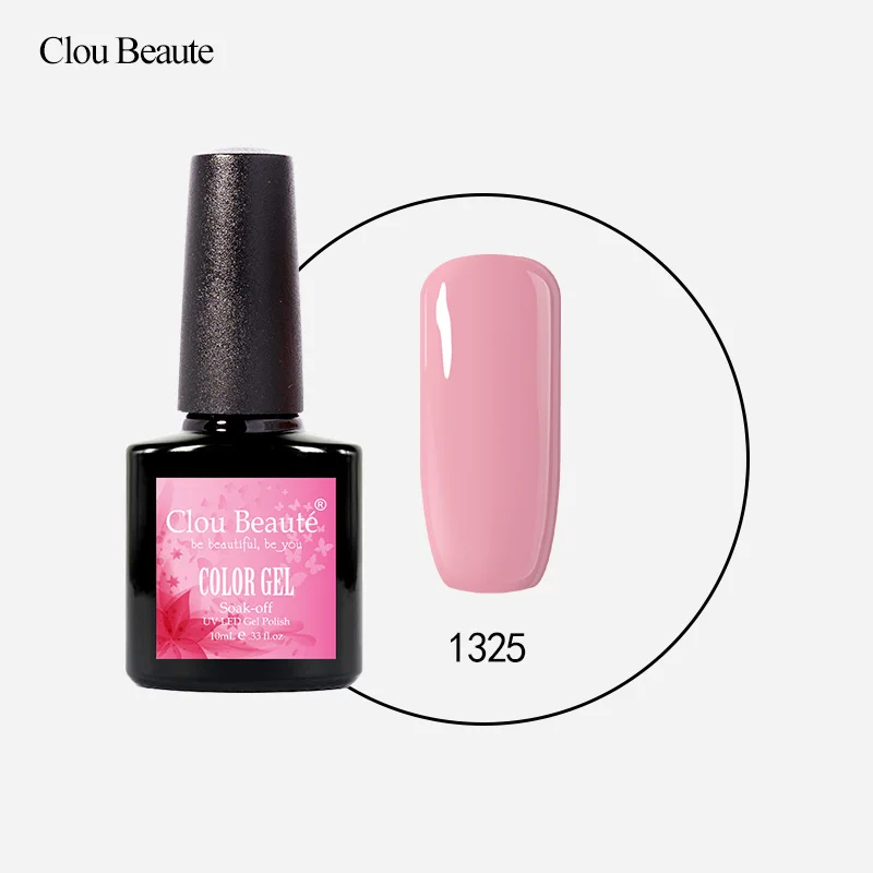 Clou Beaute, 10 мл, замачиваемый Гель-лак для ногтей, горячая Распродажа, телесные цвета, зеленый, розовый, красный лак для ногтей, Гель-лак для ногтей, долговечный дизайн ногтей - Цвет: 1325