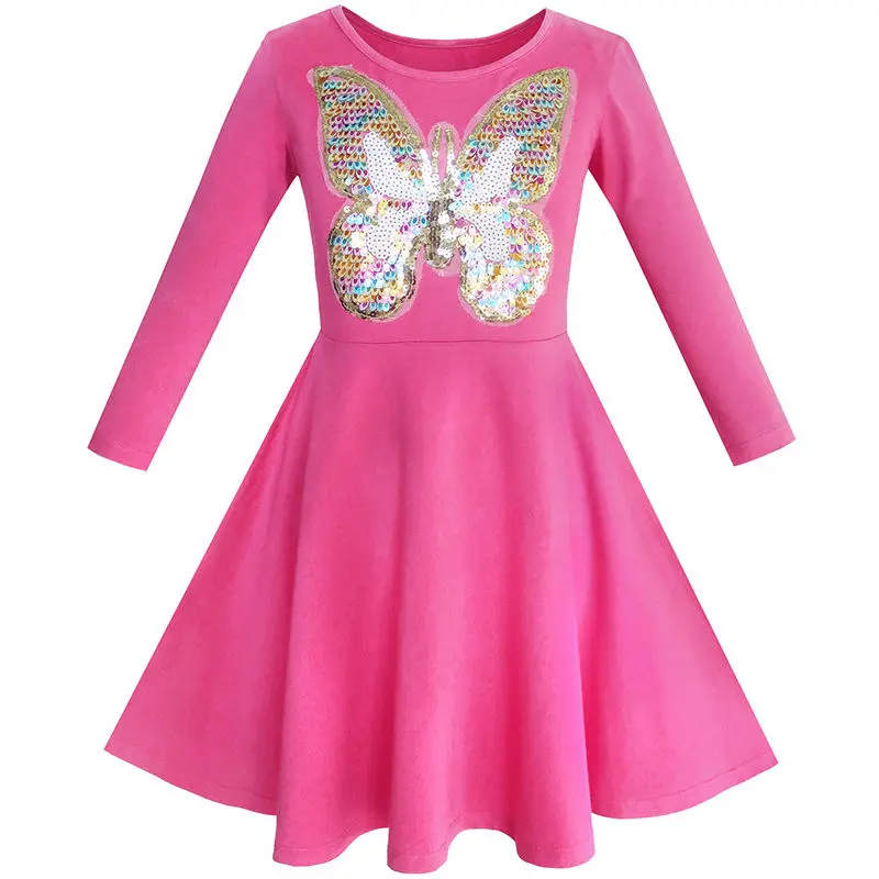 Sunny Fashion платья для девочек Сова мороженое Бабочка Цехин Каждый день Платье