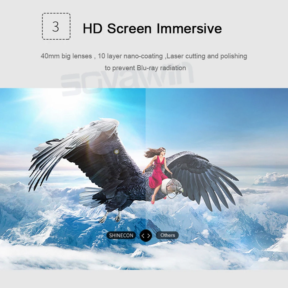 Новинка! VR Shinecon 6,0 кожа большие линзы виртуальная реальность Google Cardboard шлем 3D очки мобильная гарнитура для Iphone 4,7-6 'телефон