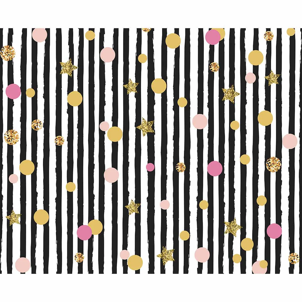 Allenjoy черно-белые полосы золотые блестящие звезды и красочные точки фон