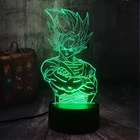 Новый Saiyan Son Goku Dragon Ball Kakarotto 3D светодиодный ночсветильник настольная лампа для вечерние домашний декор Детская игрушка Рождественская лампа Прямая поставка