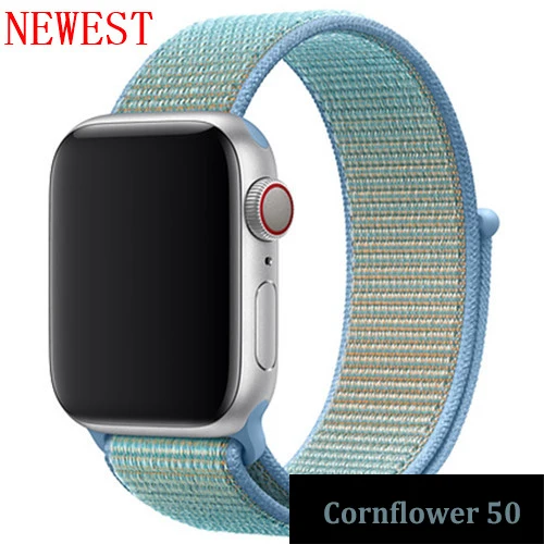 Cornflower N3 Ремешок для apple watch, ремешок 44 мм, 40 мм, тканый нейлоновый ремешок iwatch серии 5, 4, 3, ремешок 42 мм, 38 мм, ремень, аксессуары для apple watch - Цвет ремешка: Cornflower N3