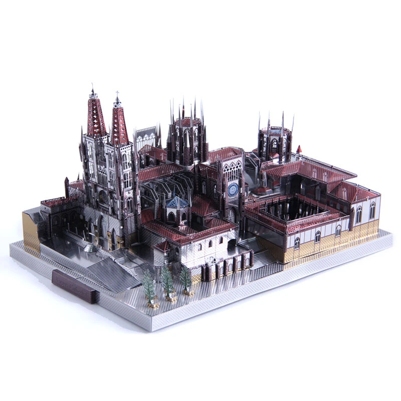 

Microworld 3D Metal Puzzle Burgos Cathedral Spanish Architecture DIY Assemble Model Kits Adult Education Toy Collection Decor