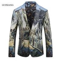 2019 new winter style men boutique blazers euramerican high quality printing mens single breasted slim suit jacket size m 3xl