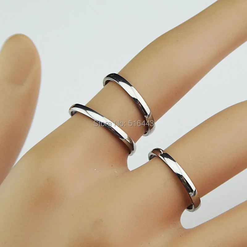 Никогда не выцветает 50 шт из нержавеющей стали дуги простые серебряные кольца
