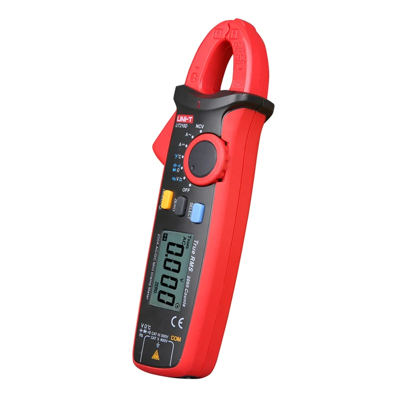 UT210D цифровой клещи измерение температуры Авто Диапазон емкости мультиметр переменного/постоянного тока Измеритель сопротивления напряжения