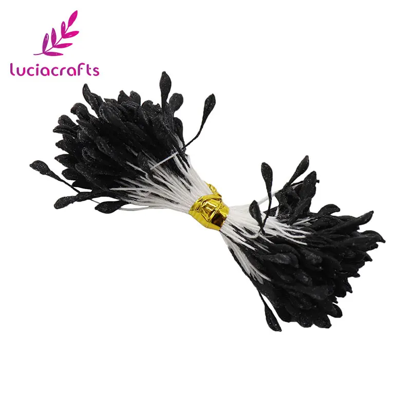 Lucia crafts 900 шт./лот 3 мм Смешанные 9 цветов матовый двойной цветок с головками stamen pistil торт украшения для самодельного изготовления C1203