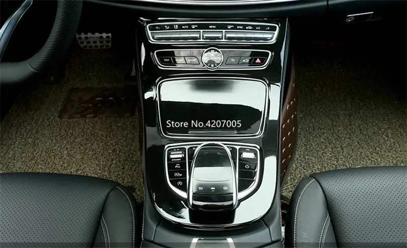 Черный для Mercedes Benz E Class W213 ABS салон автомобиля консоли рамка для задней панели чехол накладка наклейки