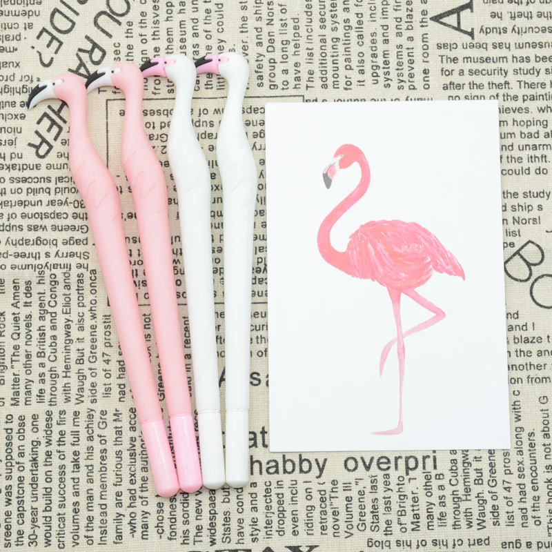 60 шт./лот гелевая ручка Caneta Kawaii lapeta гелевые ручки с Фламинго материал Escolar Papelaria Set