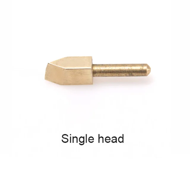 single side head Кожа Чистая латунь паяльник наконечник для сжигания края украшения ручной работы кожа пирография инструменты комплект электрический - Цвет: single side head