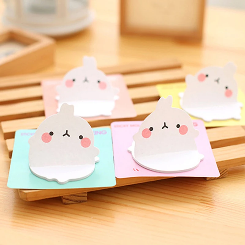 4 шт. милые наклейки Kawaii Rabbit Sticky Notes Label Memo Pad корейский планировщик бумажные