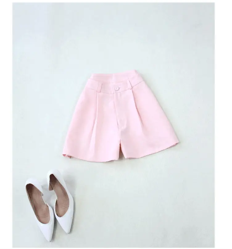 Pink Fashion suits Women's Summer New 7-point sleeve suit + wide leg high waist shorts thin women |