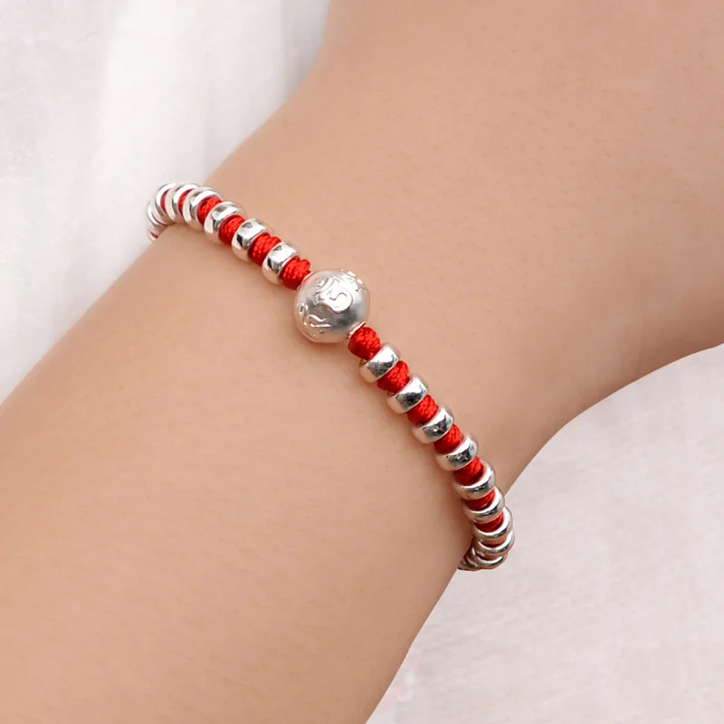 Модный Красный веревочный браслет ручной работы простой на удачу в этом году для