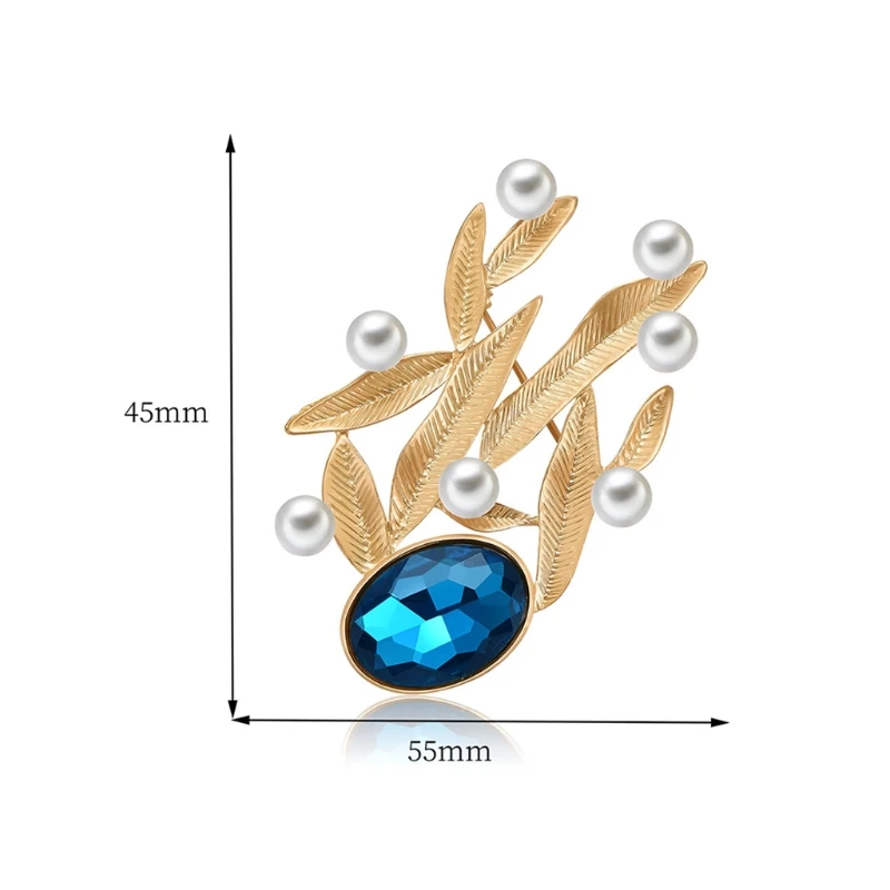 

Pearl Brooch Leaf Fashion Formal Jewelry Women Men Luxury Gifts Antique Corsage