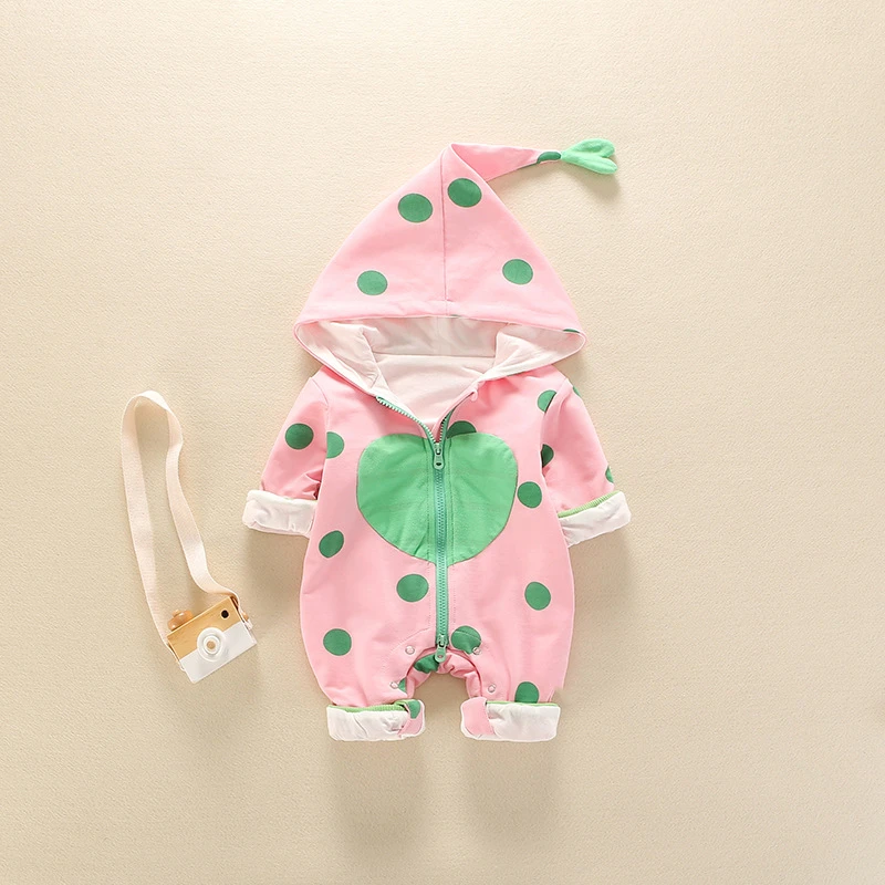 Комбинезон на молнии с капюшоном для новорожденных мальчиков и девочек