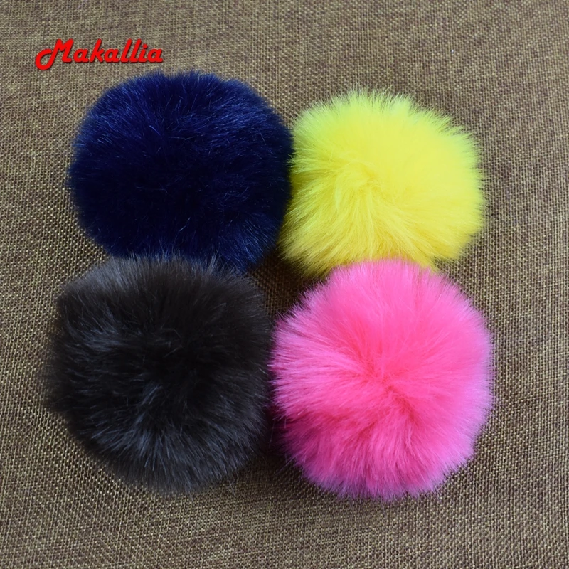 4pieces 2017 new fashion wild single ring imitation rabbit hair key ball bag pendant variety of color chain | Украшения и