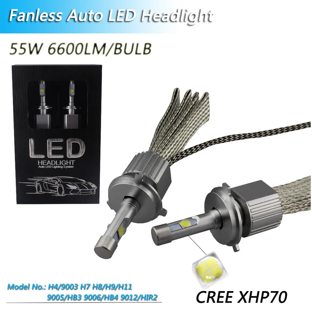 

6000K 12V-24V H7 Auto Cree XHP70 Chip LED Headlight Kit Car Bulbs EMC Driver H7 9012 H4 H11 9005 9006 H1 xhp 70 Led Headlights