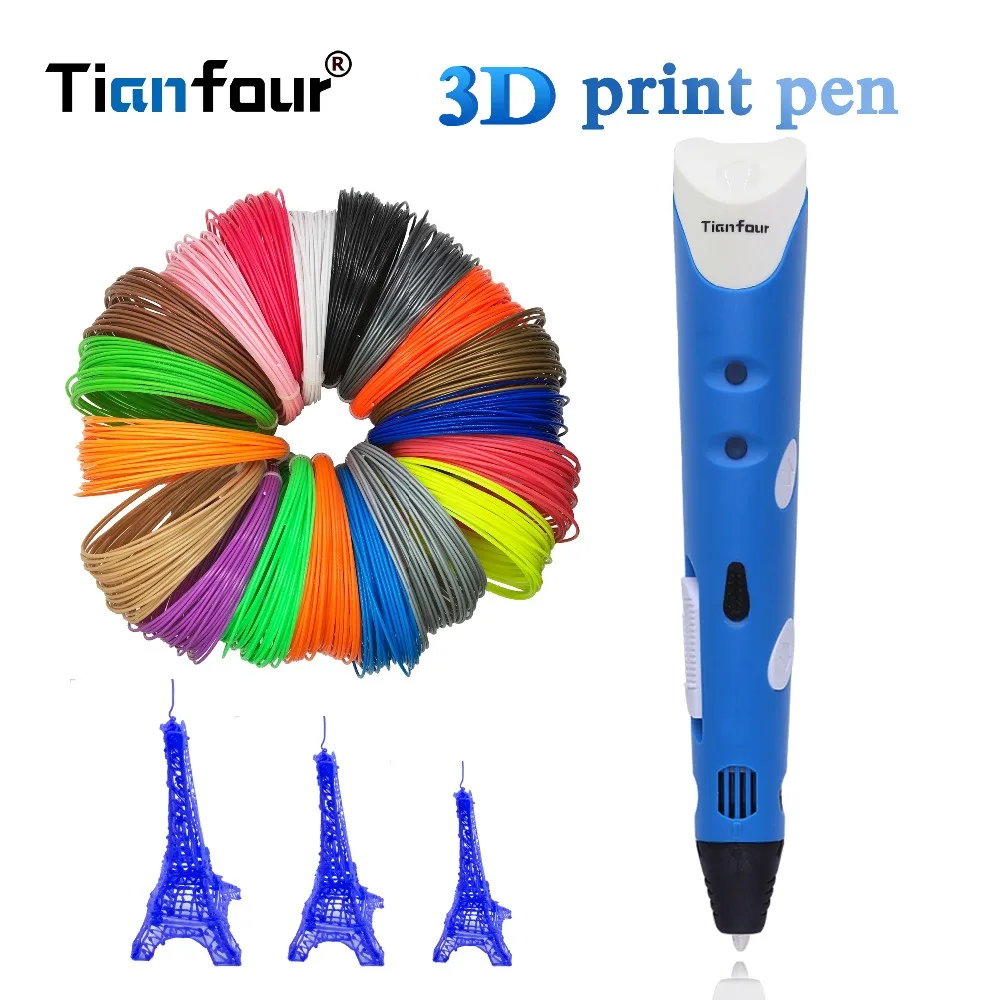 Tianfour 2018 Рождественский подарок 3D Ручка для принтера 50 м/100 м 1 75 мм ABS нити ручка