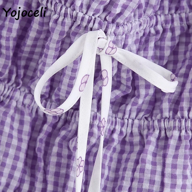 Yojoceli 2019 клетчатый сарафан с рюшами женские вечерние Клубные мини-платья платья