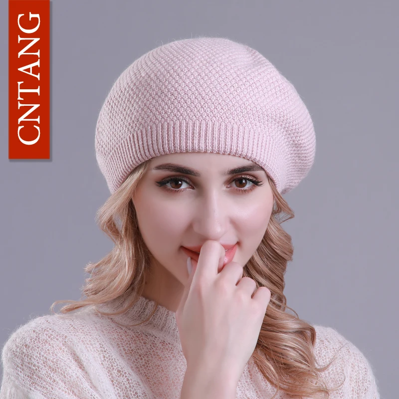 CNTANG Wool Knitted Hat For Women Winter Double layer Cap Warm Beanies Caps Female Fashion Casual Bonnet 2018 | Аксессуары для