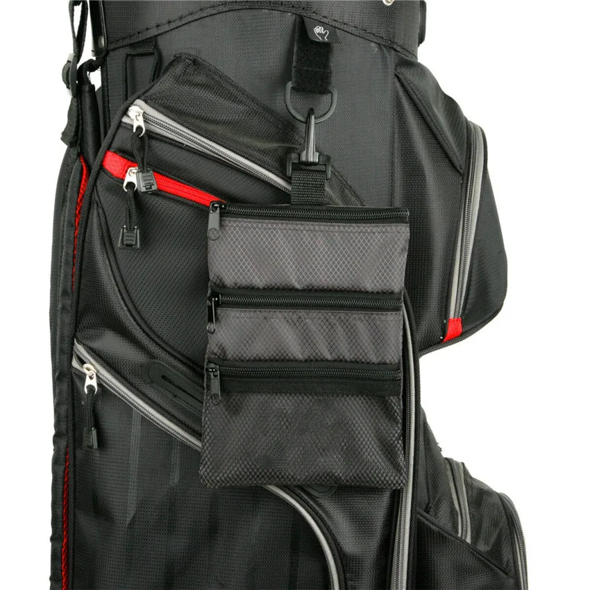 Golf Pouch Bag Standard Sports Golf Valuables Table Tennis Balls Tee Bags Zipper Carry Holder Hook to Bag Clip Storage 1 Pc