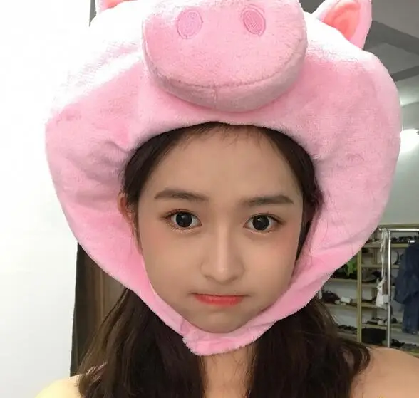 Candice guo! Милая плюшевая игрушка мягкая мультяшная свинка розовая головной убор