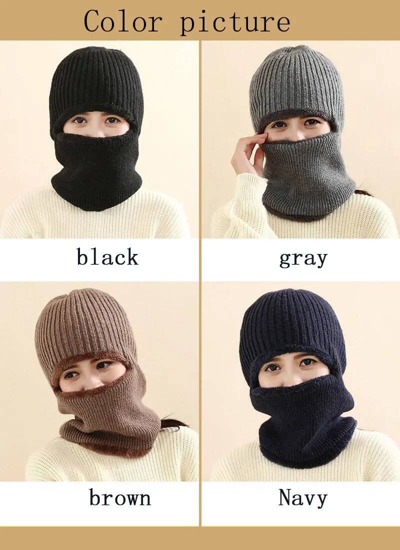 Мужские шапки Skullies, ветрозащитный для езды, маска, защита для ушей, Балаклава, зимние шапки для женщин, Толстая теплая вязаная шапка для женщин и мужчин