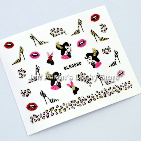 6 шт./лот 3D наклейки для ногтей с блестками декоративные инструменты красоты|stickers