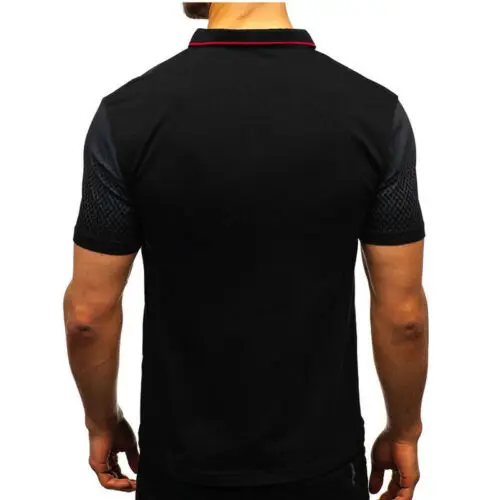 Мужская рубашка с отложным воротником градиентный цвет коротким рукавом