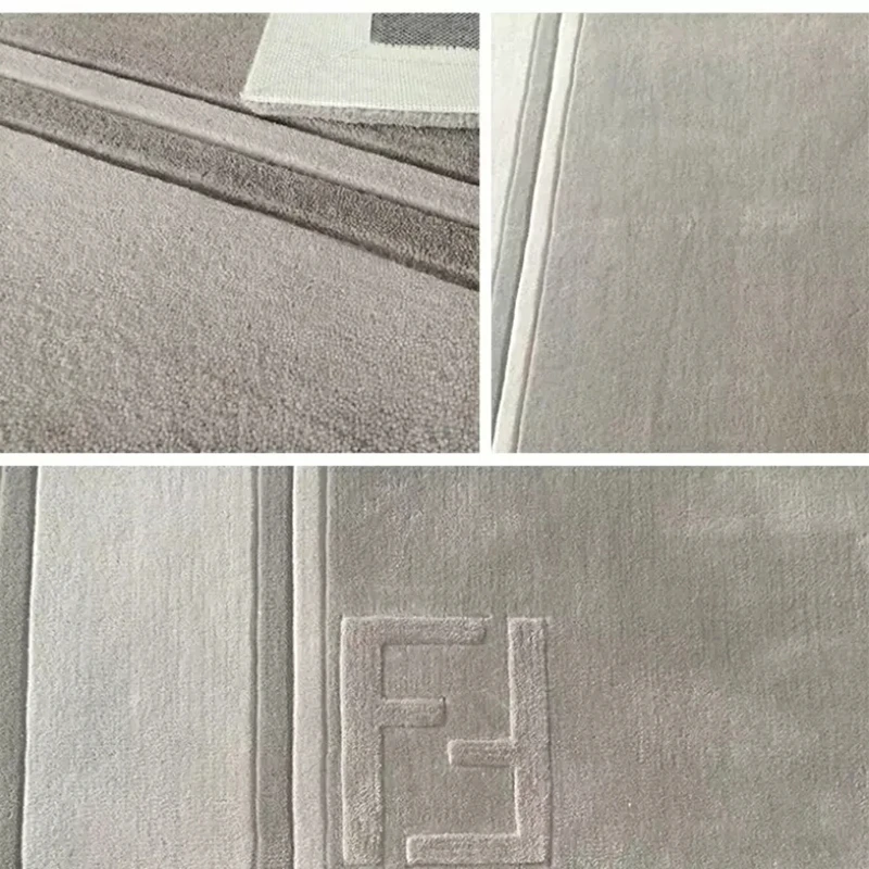 High end Acrylic Grey Carpet with Metal FF Sofa Living room Rug Can be customized brand Logo | Дом и сад