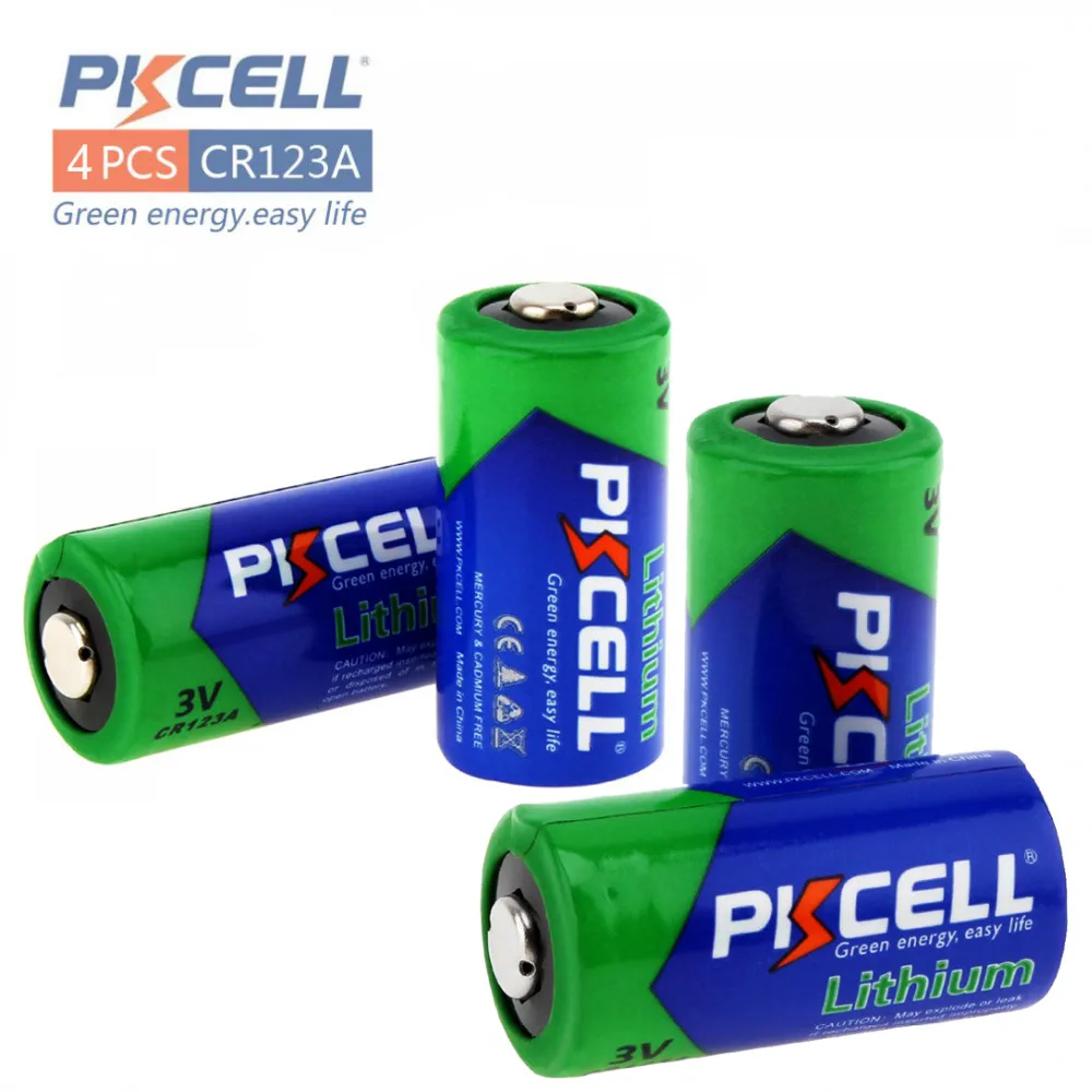 Аккумуляторы PKCELL 2/3A CR123A CR123 CR 123 CR17335 123A CR17345(CR17335) 16340 3 в 4 шт.|batteries batteries|battery cr123abattery