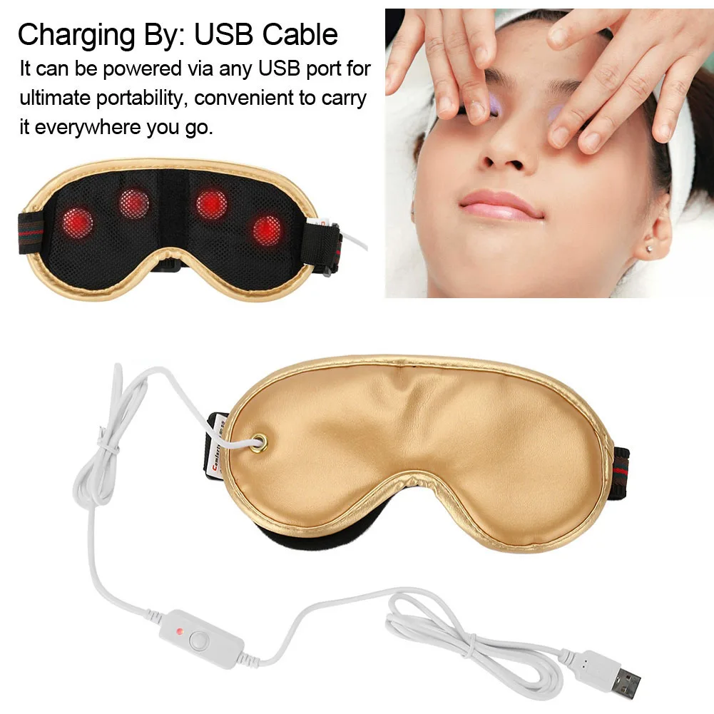 Electric Eye Massager Far Infrared Ray Magnetic Therapy Heating Herbal Aromas Relieving Dark Circle Home Travel Sleep Mask | Красота и