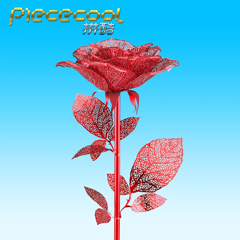 Металлическая 3D-головоломка Piececool сделай сам красная синяя золотая