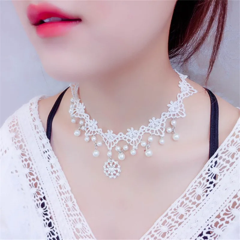 Brokenstone модные белые кружева женщины ожерелье колье|necklace chokers|choker fashionfashion choker |