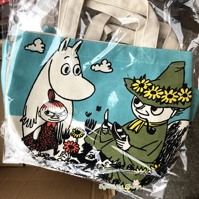 Moomin японская сумка на молнии Bolsa Organizadora хлопковая Холщовая Сумка через плечо