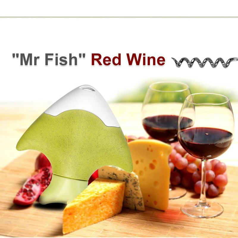 2 In 1 Silicone Fish Tail Shape Red Wine Bottle Opener Corkscrew Stopper Favors Set Accessories | Дом и сад