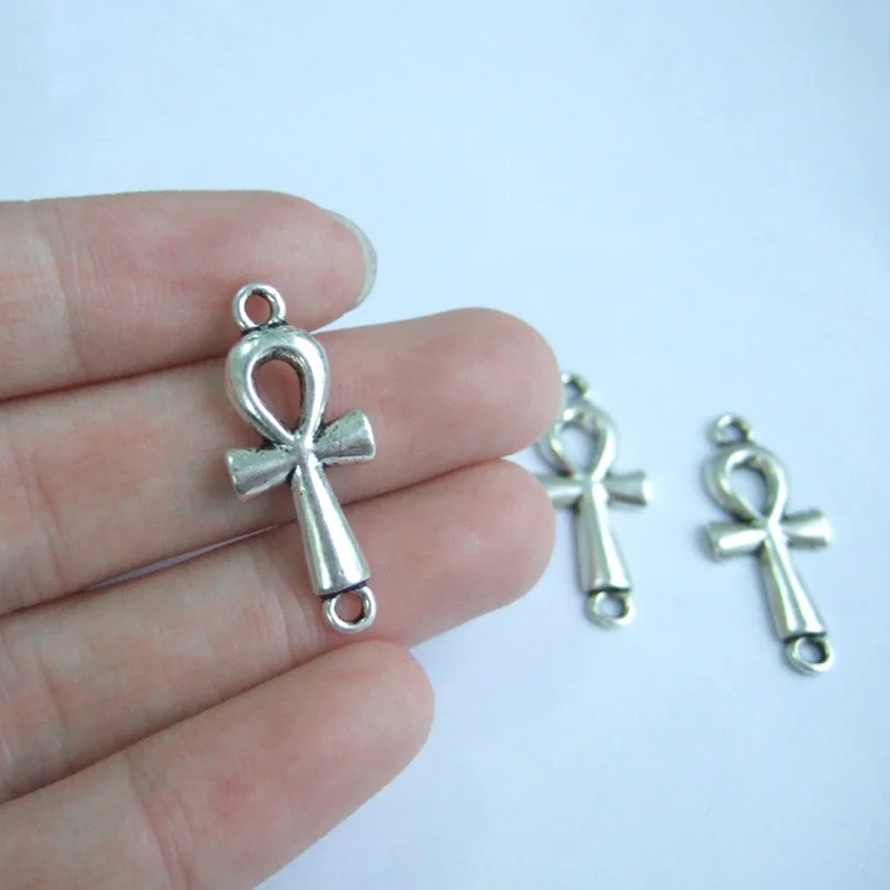 

20pcs Egypt Ankh Cross Charms Beads Connectors For Bracelet Making Jewelry Findings