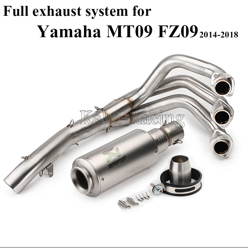 Для Yamaha MT09 FZ09 мотоцикл Akrapovic глушитель полная система без шнуровки передняя Труба