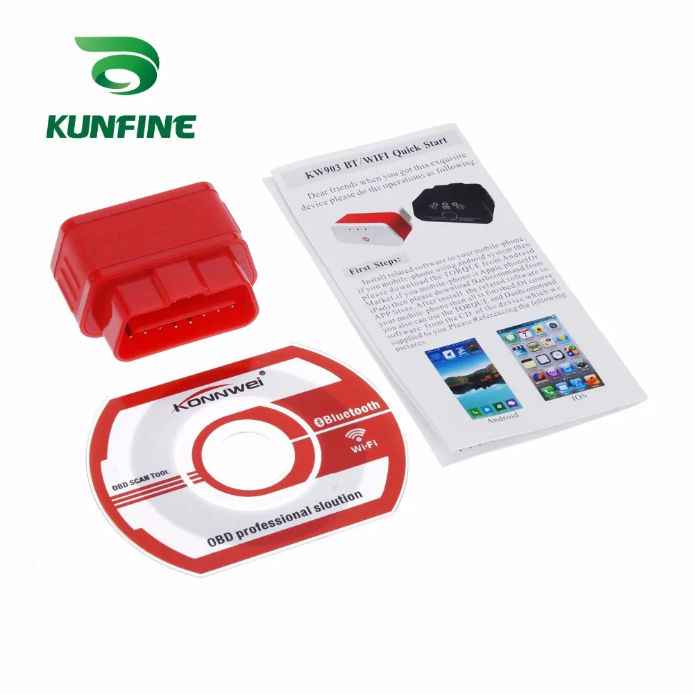 KW903 Bluetooth 3,0 OBD2 сканер Code Reader стирания неисправностей ошибки OBD 2 ELM 327 ELM327 для Android Auto автомобильный инструмент