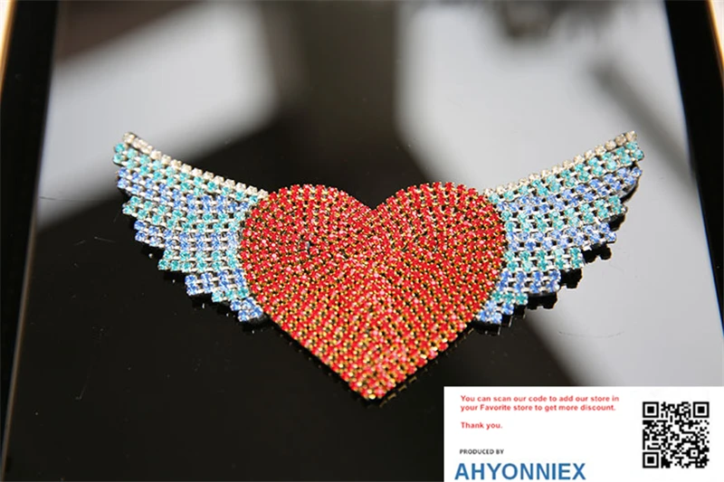 AHYONNIEX 1 шт. бусины ручной работы блестками крыло самолета Любовь Сердце Пришивные патчи кружева наклейки для одежды DIY аксессуары для одежды