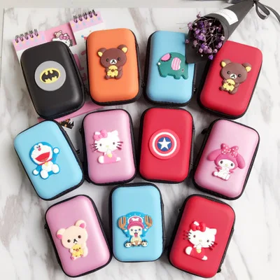 Мультяшный мини органайзер для наушников и кабелей USB защитный чехол на молнии