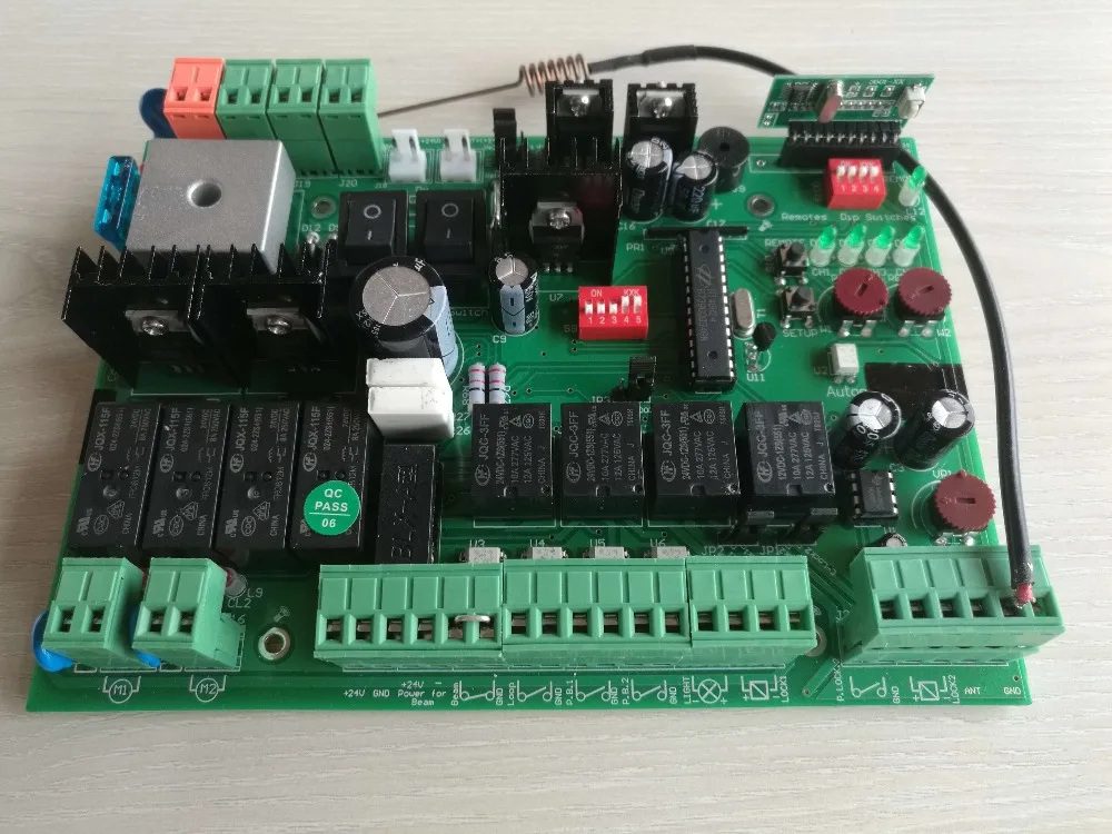 Electric 24V PCB control board for piston gate opener double actuators swing gate opener with remote control