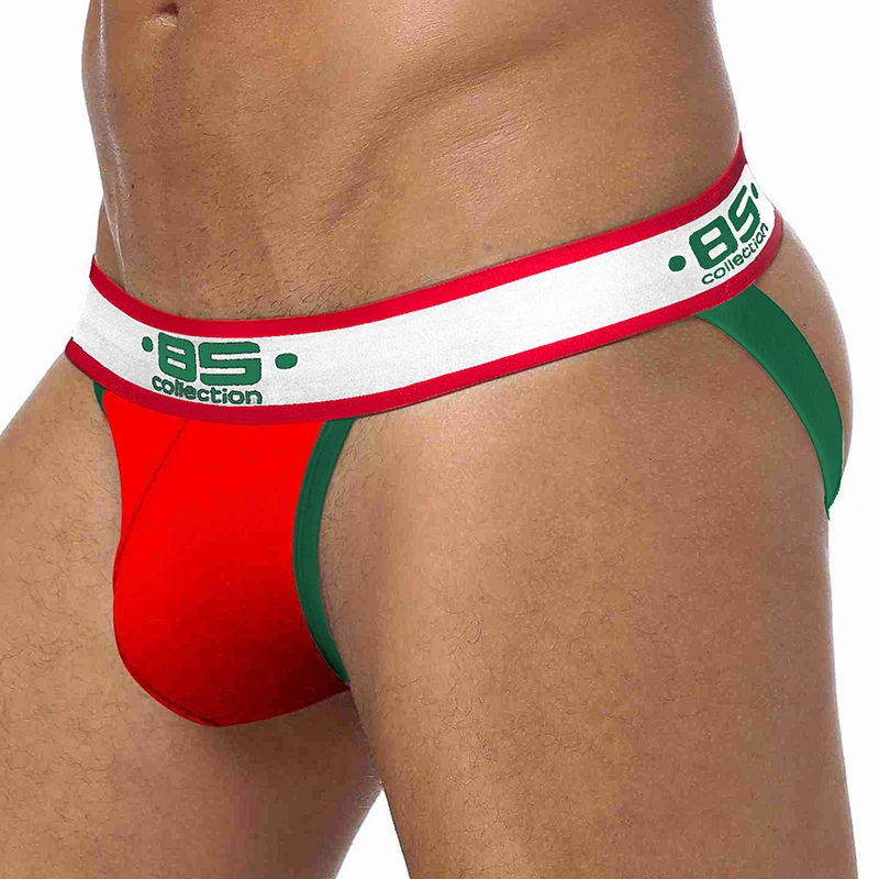 BS Брендовое Мужское нижнее белье с веселыми рисунками jockstrap сексуальное Tanga Hombre