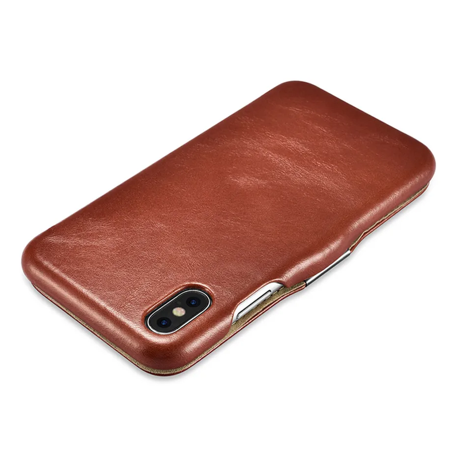 ICarer Ретро флип чехол для iPhone XS Max X XR из натуральной воловьей кожи Магнитный 7 8 Plus 6