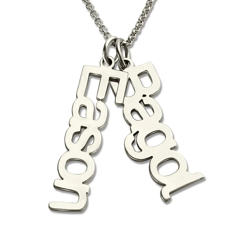 

AILIN Sister Necklace Mother Daughter Name Necklace Custom Vertical Necklace Sterling Silver Name Necklace For Friends Couples