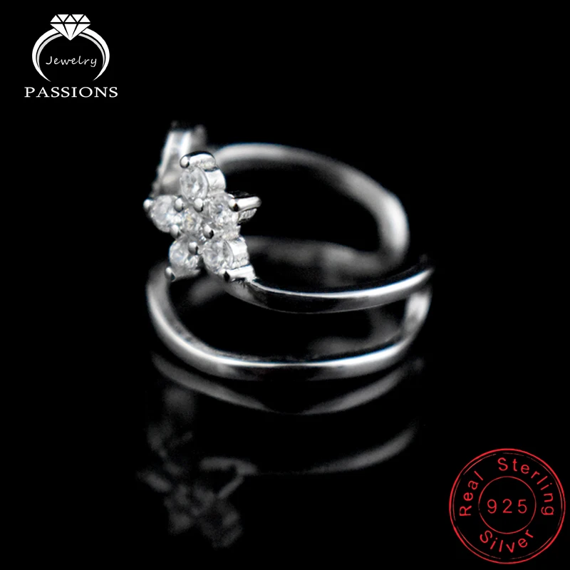 Женское Двухслойное кольцо из серебра 925 пробы с фианитами | Украшения и