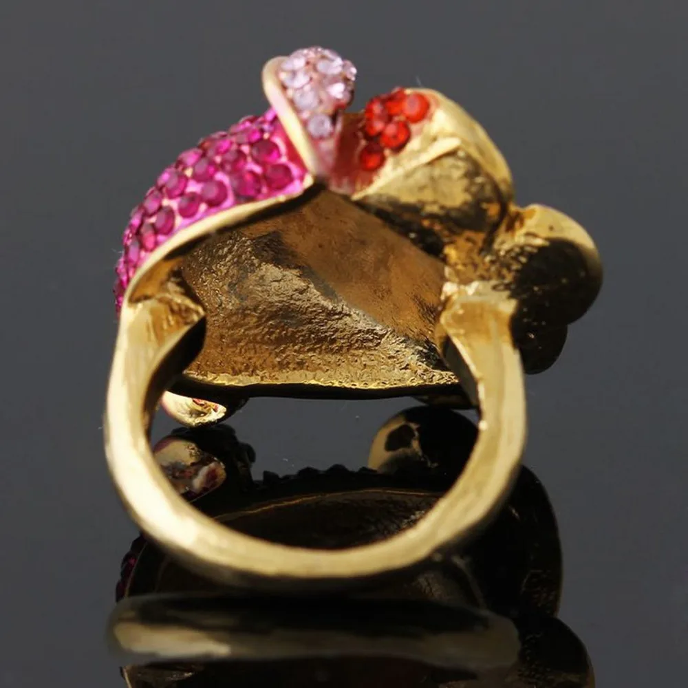 Высокое качество сплав плотный Setted с Красочные Стразы роза цветок роскошное