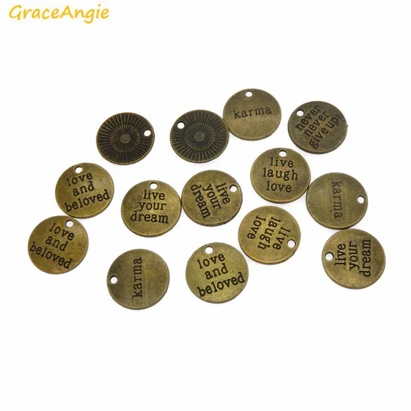 GraceAngie 5 шт. бронзовый тон маленькая Подвеска Шарм для ручной работы вдохновение