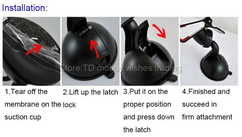 Автомобильный держатель на присоске для лобового стекла и окон с вращением 360